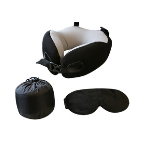 U-Shaped Travel <b>Pillow</b> With Eye Mask <b>Memory</b> Foam Neck Support Portable Cervical Spine Relief For Adults - Product Image 2