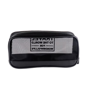OEM Custom Logo Zipper Nylon Travel <b>Toiletry</b> Organizer Mesh Mini clear pink Women Mesh Makeup Travel Cosmetic Bag - Product Image 3