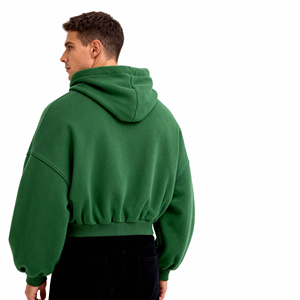 Sweat à <span class=keywords><strong>capuche</strong></span> zippé pour homme, personnalisé, lourd, 100% coton, style ample, entièrement zippé, style décontracté, sweat à <span class=keywords><strong>capuche</strong></span> zippé court pour homme - Product Image 2