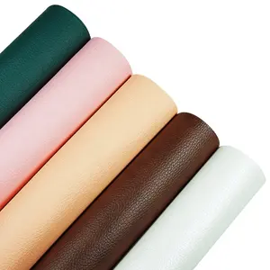 Cheap price pvc faux leather litchi design artificial leather for furniture .bags ,cars