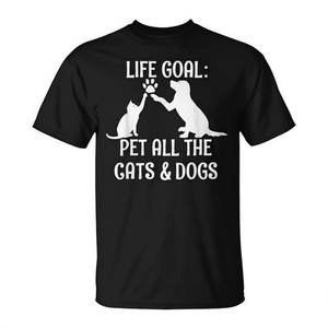 Camiseta Life Goal Pet All The Cats Dogs, regalo de rescate de animales para amantes de las mascotas - Product Image 3