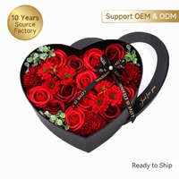Boîte Cadeau Cœur de Roses Éternelles Premium 225x20x95cm Grande Taille Composition Florale de Luxe pour la Fête des Mères Anniversaire