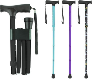 Opvouwbare Wandelstok Voor Mannen, Vrouwen-Fold-Up, Inklapbare, Lichtgewicht, Verstelbare, draagbare <span class=keywords><strong>Hand</strong></span> Wandelstok - Product Image 1
