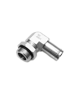 Productos de Fábrica: Adaptador de Conexión de Manguera de Codo de 45 Grados de Acero Inoxidable y Acero al Carbono, Macho, Ajustable, con Junta Tórica, Modelo 4601 - Product Image 2