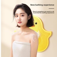 Tapis de bain antidérapant en silicone à ventouses, motif canard jaune de dessin animé, pour massage et exfoliation des pieds, avec traitement UV, pour salle de bain, vente en gros