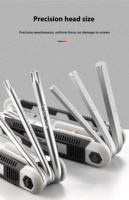 Set kunci Hex lipat kelas industri 9-in-1, obeng Torx Allen metrik untuk perbaikan sepeda dan rumah