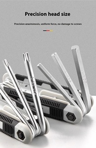 Chiave chiave esagonale pieghevole 9-in-1 di grado industriale Set <span class=keywords><strong>cacciavite</strong></span> <span class=keywords><strong>a</strong></span> <span class=keywords><strong>brugola</strong></span> Torx metrico per biciclette e riparazioni <span class=keywords><strong>a</strong></span> casa - Product Image 4