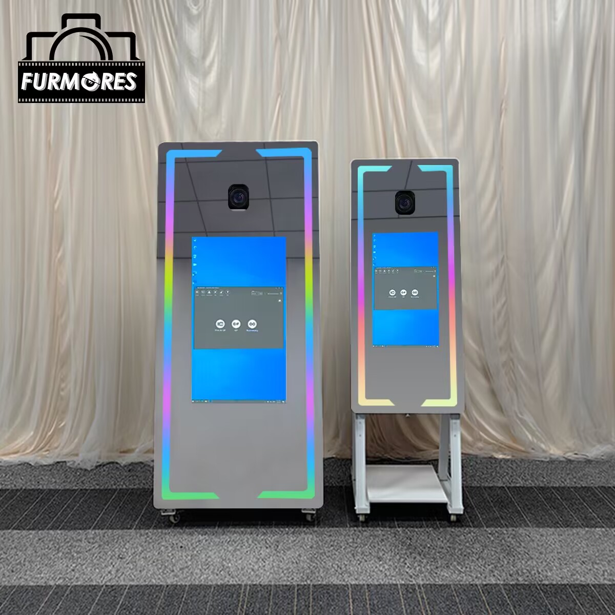 Kích Thước Lớn 43 ''Màn Hình Cảm Ứng Photobooth Xách Tay Ảnh Tự Sướng Ma Thuật Gương Ảnh Gian Hàng Màn Hình Cảm Ứng Máy Với Máy Ảnh Và Máy In