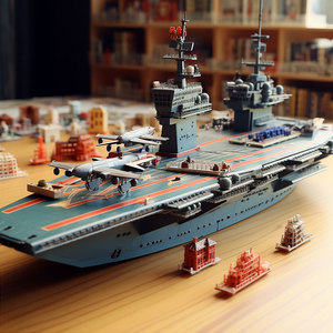 Maqueta de Portaaviones Personalizada, Kit de Ensamblaje de Plástico, Réplica de Barco Militar a Gran Escala para Adultos, Coleccionable para Exhibición - Product Image 3