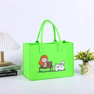 Top grade felt material shopping bag felt tote bag for women custom tote bag