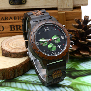 Reloj de Madera Hecho a Mano, Reloj de Cuarzo Cronógrafo Personalizado, Relojes de Madera para Hombre, Reloj de Pulsera de Lujo con Movimiento Mecánico - Product Image 1