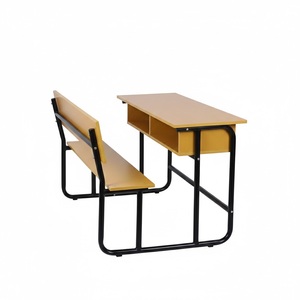 Ensemble de bureau et chaise modernes de qualité supérieure, deux places, mobilier scolaire en bois, table double avec <span class=keywords><strong>banc</strong></span> - Product Image 1