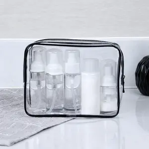 Makyaj çantası toptan şeffaf su geçirmez büyük kapasiteli kuru ve ıslak ayırma seyahat tuvalet depolama