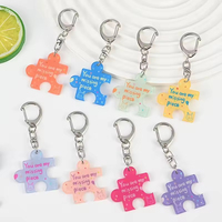 Porte-clés puzzle coréen créatif et mignon, tendance Instagram, pour sacs à dos, pendentifs pour couples et meilleurs amis, en stock