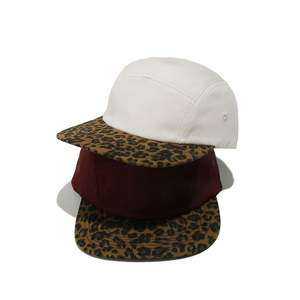 Cheetah Brim 5 Panel Snapback Cap Vintage Women Cotton Hip Hop Street Fashion <b>Flat</b> Brim <b>Hat</b> - Product Image 4
