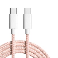 66W/3A Nylon Trenzado USB C Cable de datos de carga rápida Función inteligente 1M TIPO C Cable adaptador de teléfono móvil Teléfono móvil PD Cargador USB