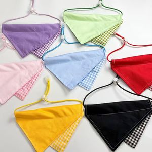 Yisi Pet Triangular Bibs Lattice Pattern Warm Cat Dog <b>Scarf</b> All Seasons - Product Image 2