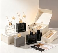 Diffuseur de parfum sans flamme de qualité supérieure, 200 ml, en verre, pour aromathérapie, flacon de parfum d'ambiance avec emballage