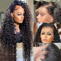 Perruque frontale en dentelle HD en cheveux indiens bruts, 100% sans colle, en cheveux humains vierges avec cuticules alignées, perruque complète en dentelle pour femmes noires