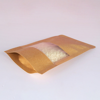 Sacs à fermeture éclair de qualité alimentaire sacs d'emballage kraft imprimés personnalisés pochette kraft debout avec fenêtre