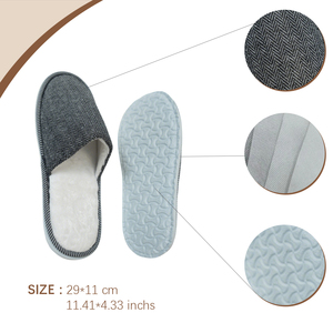 Chinelos Descartáveis de Linho Cinza de Luxo para Hotel com Logotipo Personalizado Antiderrapantes Embalados Individualmente Atacado - Product Image 2