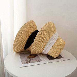 Wholesale Female <b>Straw</b> <b>Hat</b> With Satin Ribbon Wheat <b>Straw</b> Beach <b>Hats</b> Women Wide Brim Sun Bucket <b>Hat</b> - Product Image 5