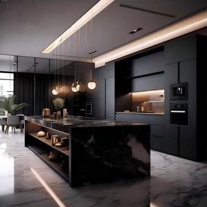 Lusso moderno e intelligente <span class=keywords><strong>cucina</strong></span> modulare L Design di mobili in legno impiallacciatura porta pannello economico in legno parete armadio da <span class=keywords><strong>cucina</strong></span> con isola - Product Image 2