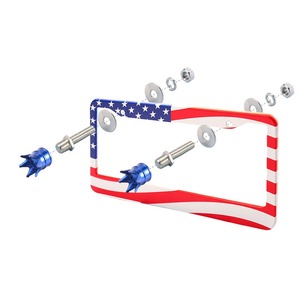 Universal M6 License Plate Bolts Aluminum Alloy Crown Cap Design Fits Most US <b>Vehicles</b> - Product Image 1