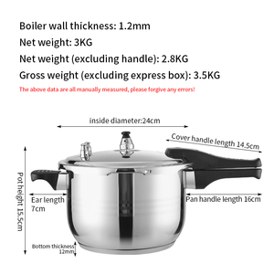 Casserole à pression Zhenneng en acier inoxydable SS304 de 6 litres avec poignée en bakélite, revêtement antiadhésif, gain de temps et d'énergie pour la cuisine - Product Image 5