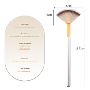 Brocha Aplicadora de Madera <span class=keywords><strong>en</strong></span> Forma de Abanico para Tratamiento Facial con Ácido Glicólico, de Pelo de Cabra Blanco Súper Suave y Mediano - Product Image 2