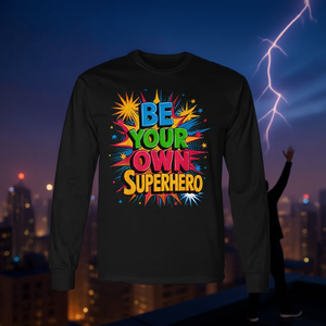 Soyez votre propre super-héros T-shirt à manches longues avec citation motivante sur la santé mentale - Product Image 3