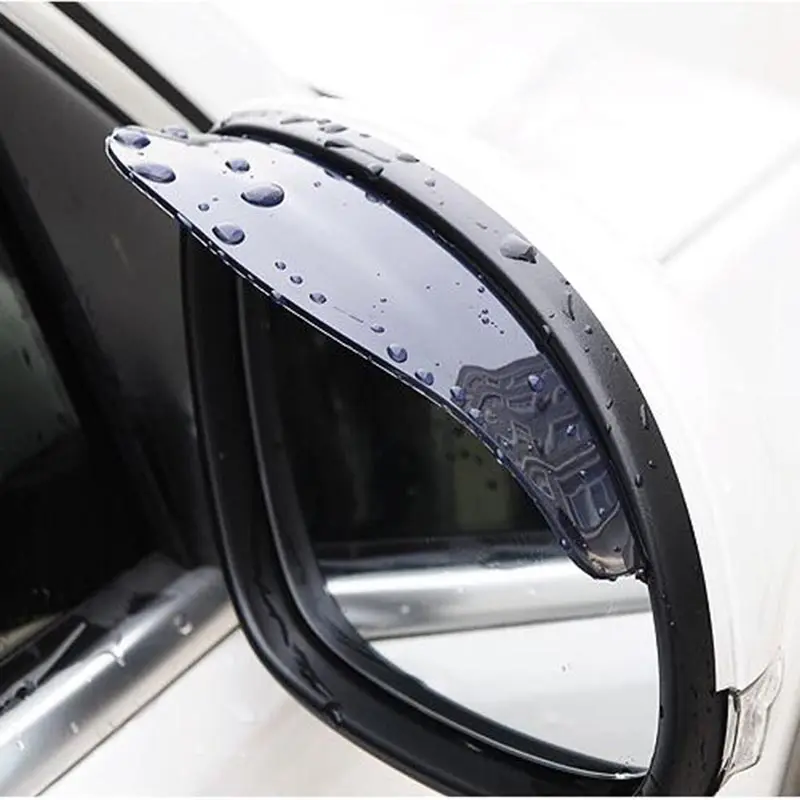 กระจกข้างรถยนต์1คู่กันน้ำกันแดดกันฝนคิ้วรถยนต์มองหลังด้านฝนที่ป้องกันแบบยืดหยุ่นสำหรับรถยนต์