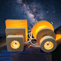 Support de lampe LED sans fil personnalisé, lampe de nuit ronde en bois, lampe de table LED, lampes de table 3D, support de lampe, charge USB, décoration intérieure