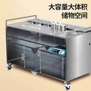 Carrito de Comida Móvil de Acero Inoxidable Butterfly, Carrito Plegable de 4 Ruedas, Multifuncional, para Mercado Nocturno - Product Image 3