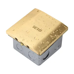 Pop Up Waterproof Copper Ground Floor Socket Gold Silver Color POWER Floor Socket