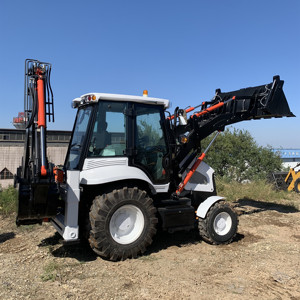 China Factory <b>Small</b> Mini Tractor 3.5 Ton 1m3 110HP Multi-Function Digger Excavator Wheel Backhoe Loader Price with Towable - Product Image 1