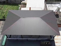 Panneau de toiture isolé en aluminium imperméable avec âme en PU, revêtement poudré, hauteur de profil 45 mm pour toit de gazebo, taille personnalisée