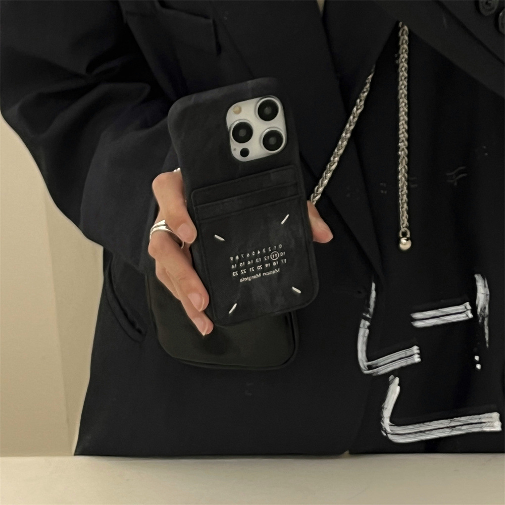 Sac à cartes de couture à la main pour calendrier-noir