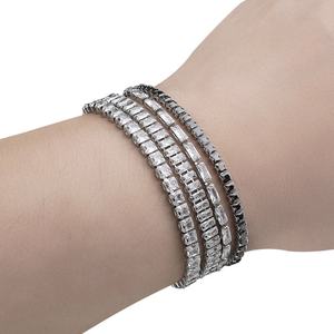 Bracelet Chaîne Tennis Détachable Unisexe Zhaoxiang - Acier Inoxydable Incrusté de Cristaux/Strass Géométrique Tendance - Product Image 1