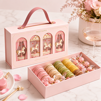 Caja de Regalo Rosa de Lujo con Logotipo Personalizado, con Asa, Tema de Carrusel, Empaque para Boda, Baby Shower, Caja Sorpresa para Dulces