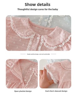 Mameluco de Verano para Bebé Niña, Estilo Delgado, Manga Corta, Dulce, de Una Pieza, Triangular, en Algodón y Rayón, para Salir - Product Image 6