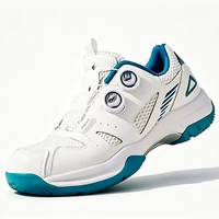 Chaussures de tennis de table et de badminton en microfibre avec logo personnalisé, à fermeture à boucle rotative, respirantes, résistantes à l'usure, décontractées pour hommes