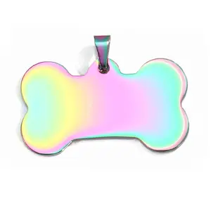 Dogtag collar acero inoxidable aluminio Metal silicona sublimación código QR hueso lujo personalizado en blanco Id perro nombre etiqueta