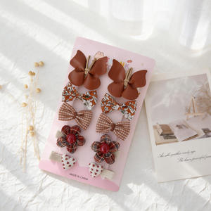 Juego <span class=keywords><strong>de</strong></span> 5 Piezas <span class=keywords><strong>de</strong></span> Horquillas para el Cabello con Lazo, Hechas a Mano, para Niñas, Accesorios para el Cabello, Horquillas Bonitas y Elegantes - Product Image 5