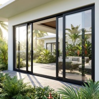 Porte coulissante moderne à cadre ultra-fin, double vitrage insonorisé, idéale pour cuisine, intérieur lumineux, salon ensoleillé et spacieux