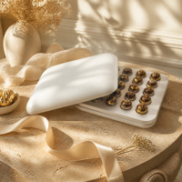 Conteneur moulé en pulpe de bagasse vierge de luxe pour kit chocolat, emballage cadeau personnalisé de qualité alimentaire et écologique