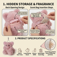 Porte-clés en peluche personnalisé OEM, chat en peluche moelleux avec sachet aromatique apaisant à l'intérieur, poupée au design personnalisé, cadeau en peluche de marque CE