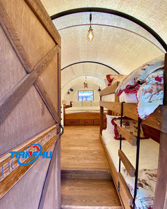 Structure <span class=keywords><strong>en</strong></span> bois vente chaude glamping safari chariot mobile couvert wagon tente pour la famille et les amis à louer - Product Image 6