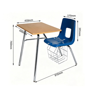 Muebles Escolares Modernos de Guyana, Silla de Entrenamiento Ergonómica, Apilable y Duradera, con Tablero de Escritura, Marco Electrochapado, para Biblioteca y Aula - Product Image 3