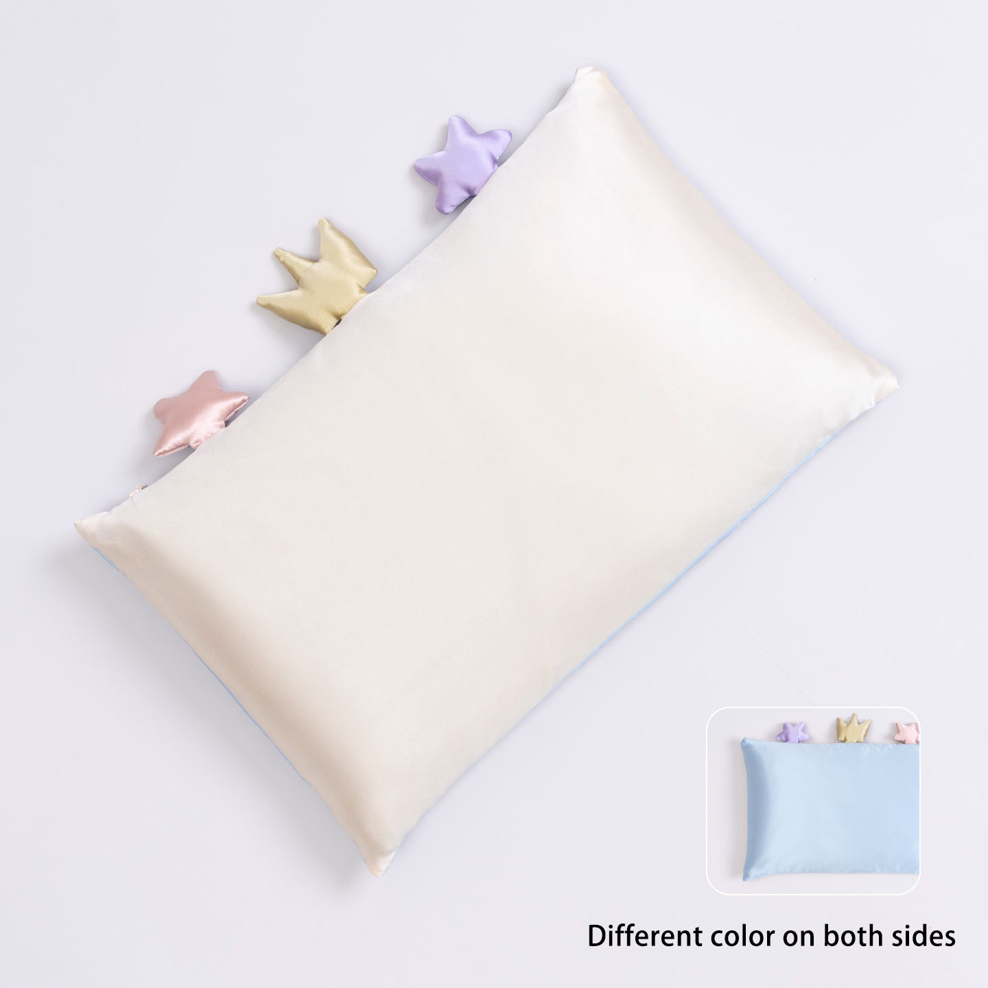 A champagne+B blue Children Silk Pillow